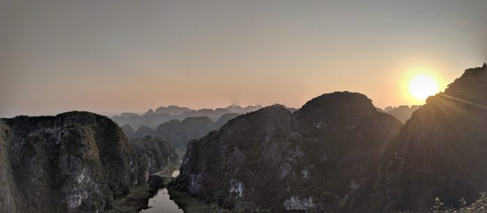 Sunset in Tam Coc, Vietnam.