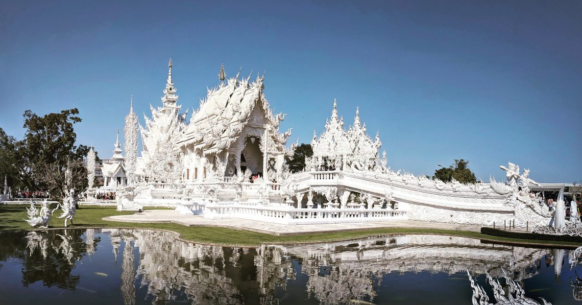 White temple in Chiang Rai, Thailand.