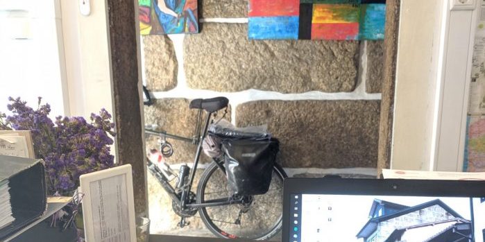 Front desk viewpoint in Prime Hostel in Guimaraes, Portugal.